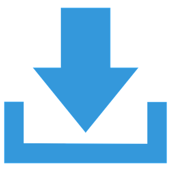 Blue Download Arrow Icon PNG