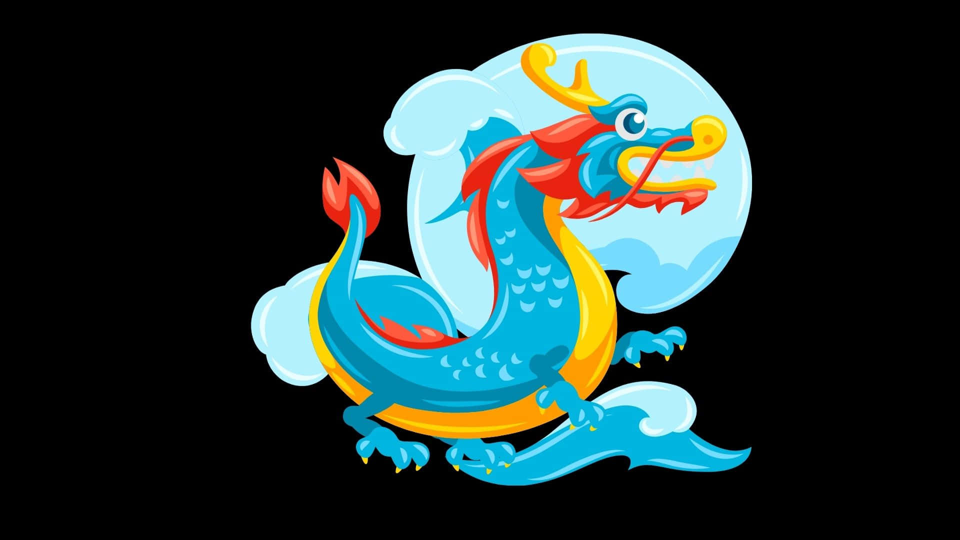 Majestic Blue Dragon Wallpaper