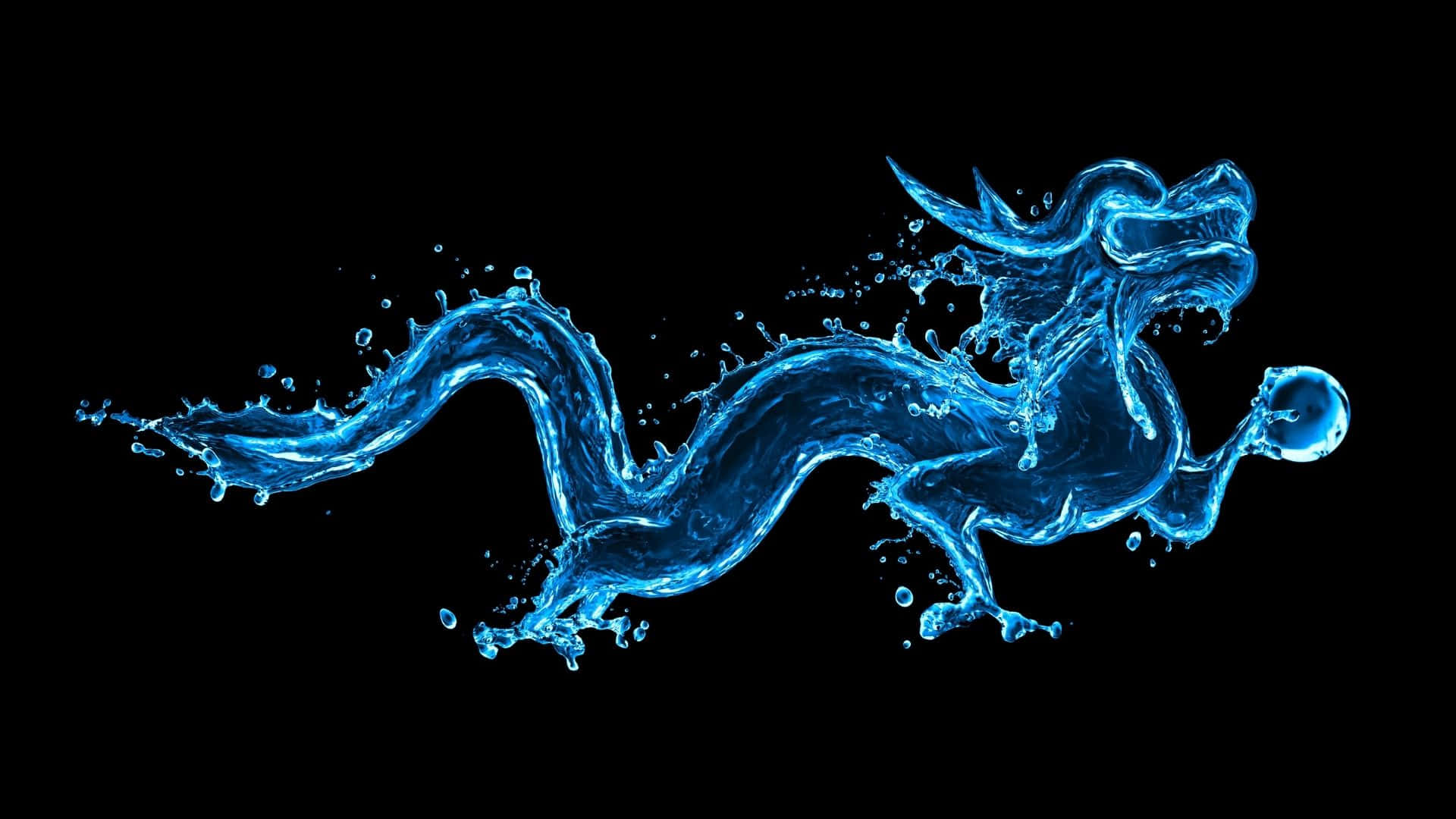 Majestic Blue Dragon in a Magical Night Sky Wallpaper