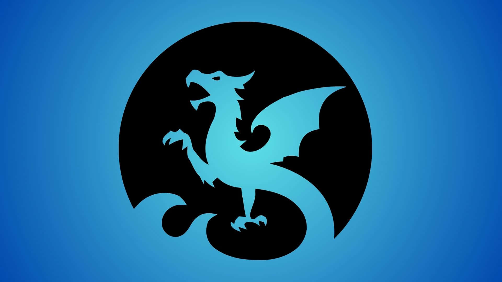 Majestic Blue Dragon in a Magical Sky Wallpaper