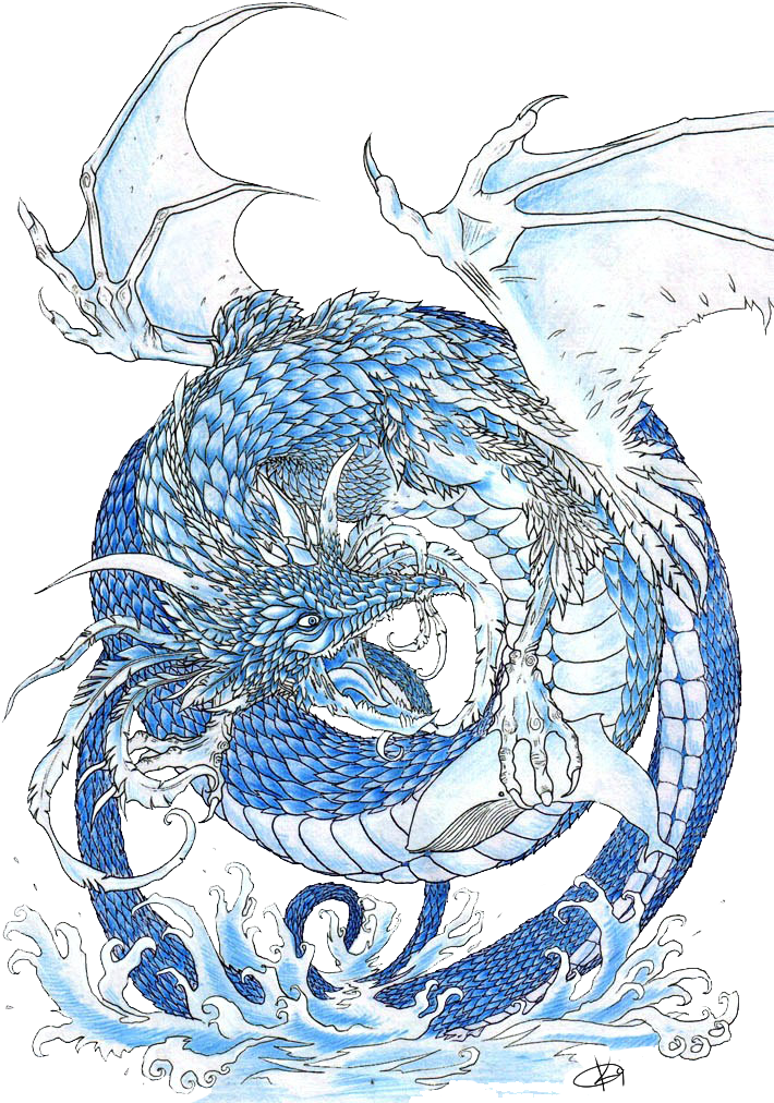 Blue Dragon Tattoo Design PNG