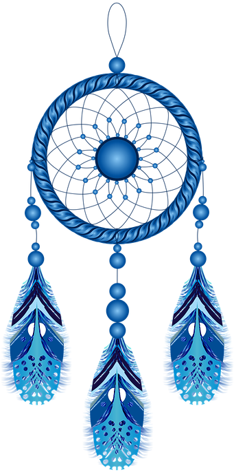 Download Blue Dreamcatcher Graphic | Wallpapers.com