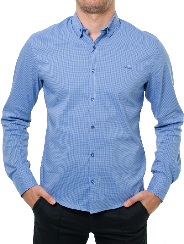 Blue Dress Shirt Model PNG