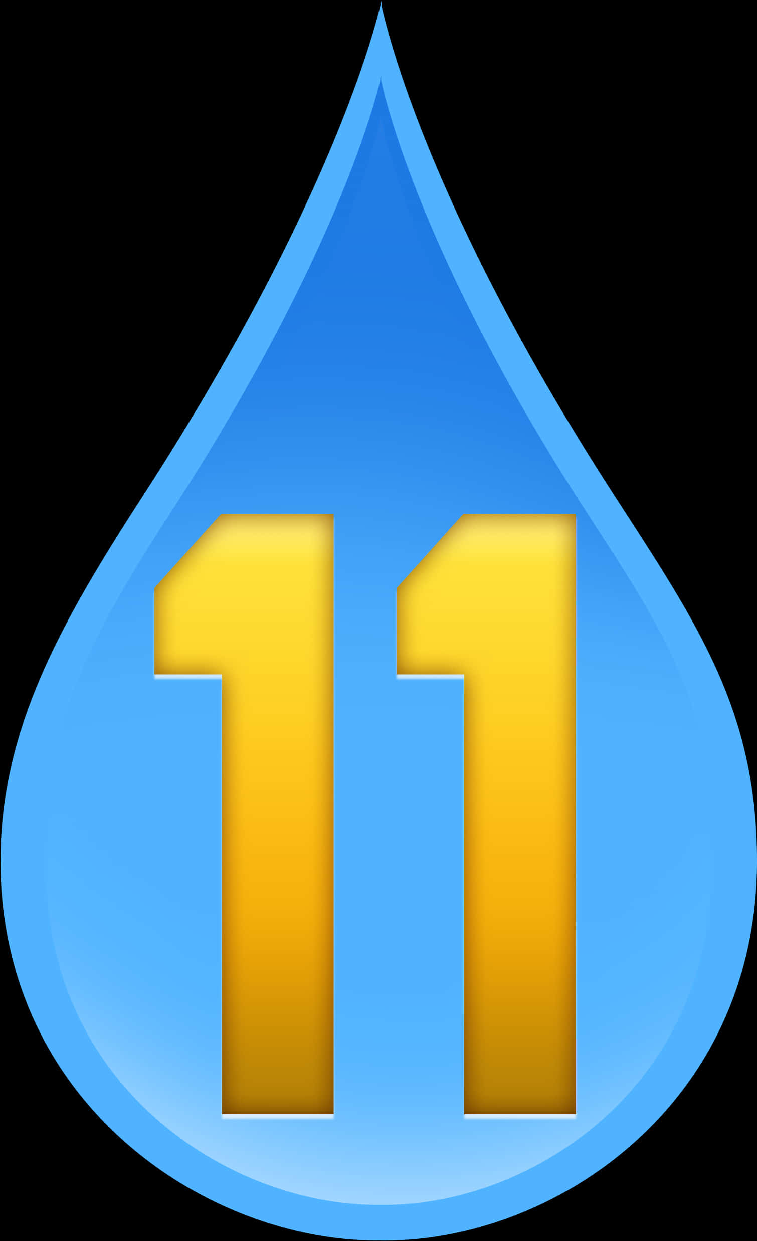 Blue Drop Number11 Emoji PNG