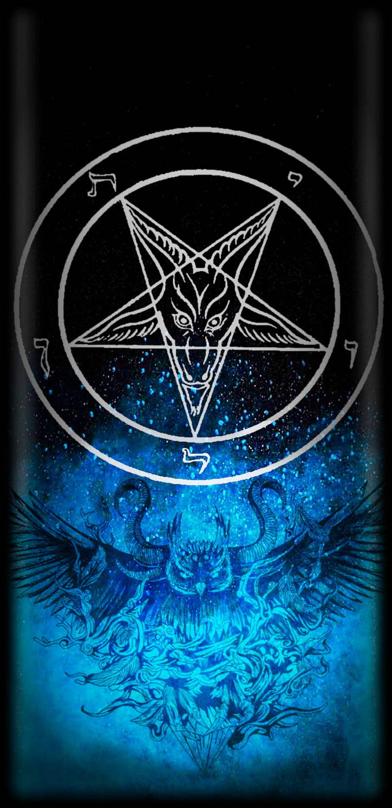 Blå Ørn Pentagram Wallpaper