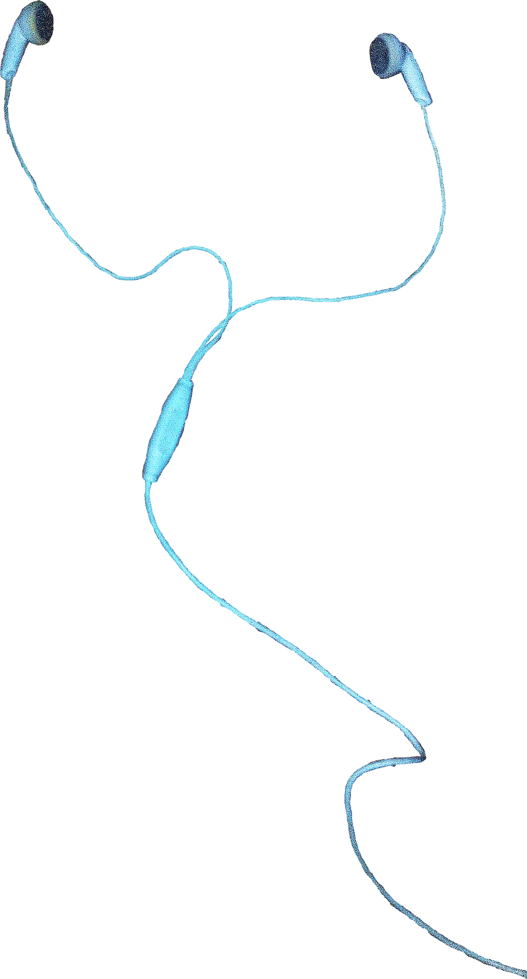 Blue Earphones Tangled Background PNG