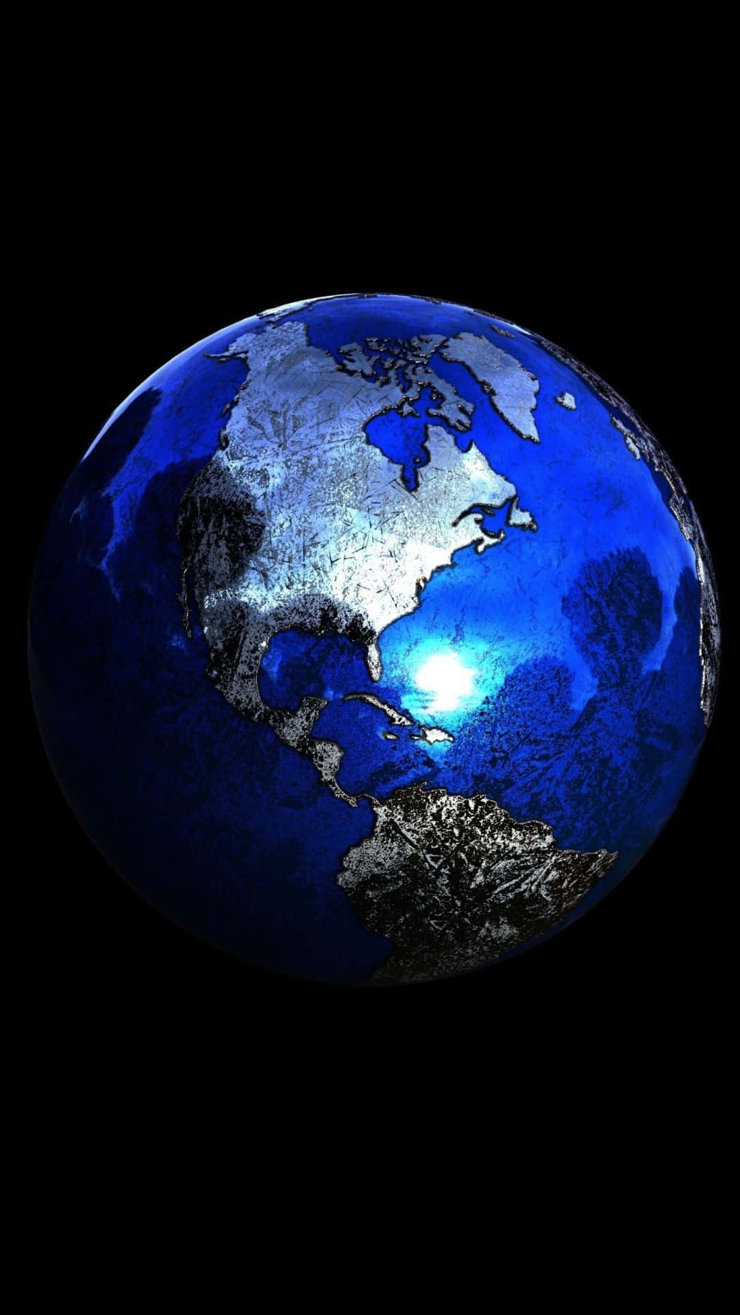 Blue Earth Night Lights Wallpaper