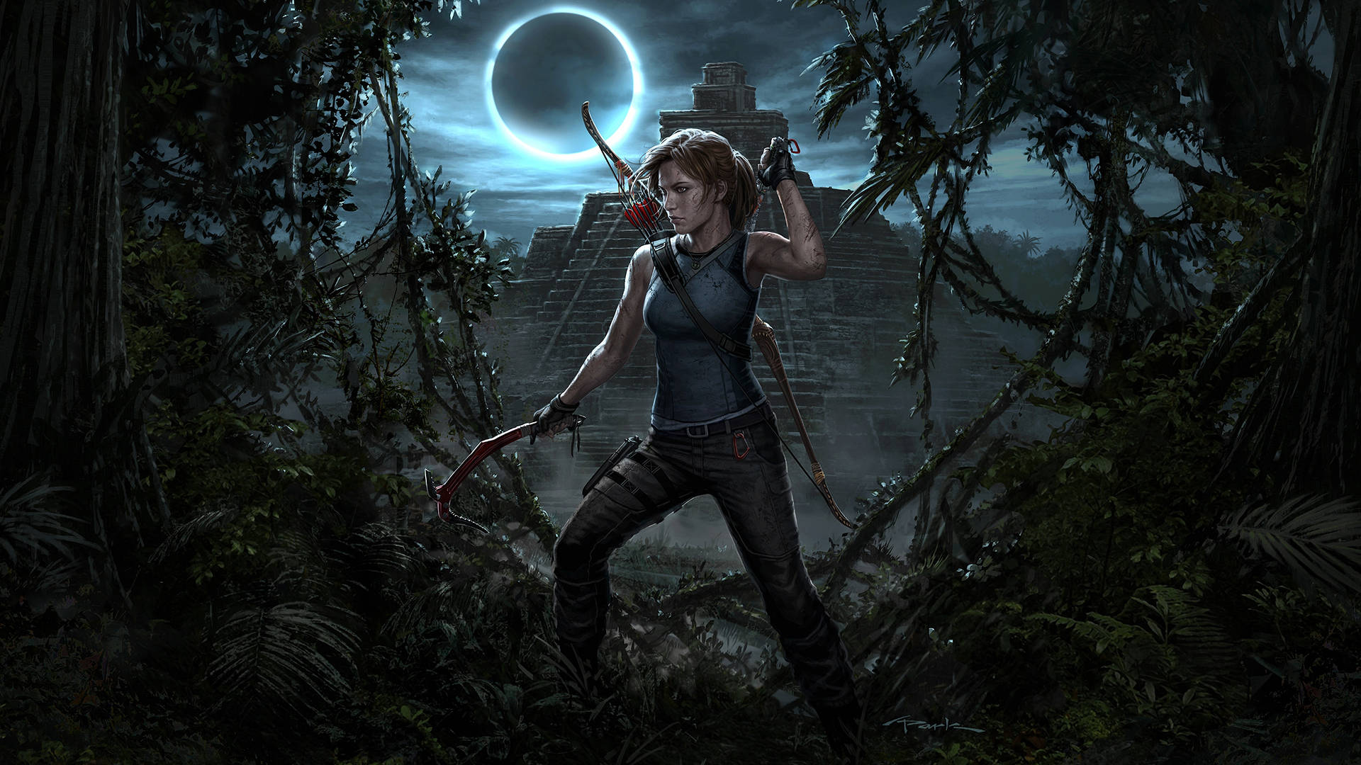 Blue Eclipse In Tomb Raider Wallpaper