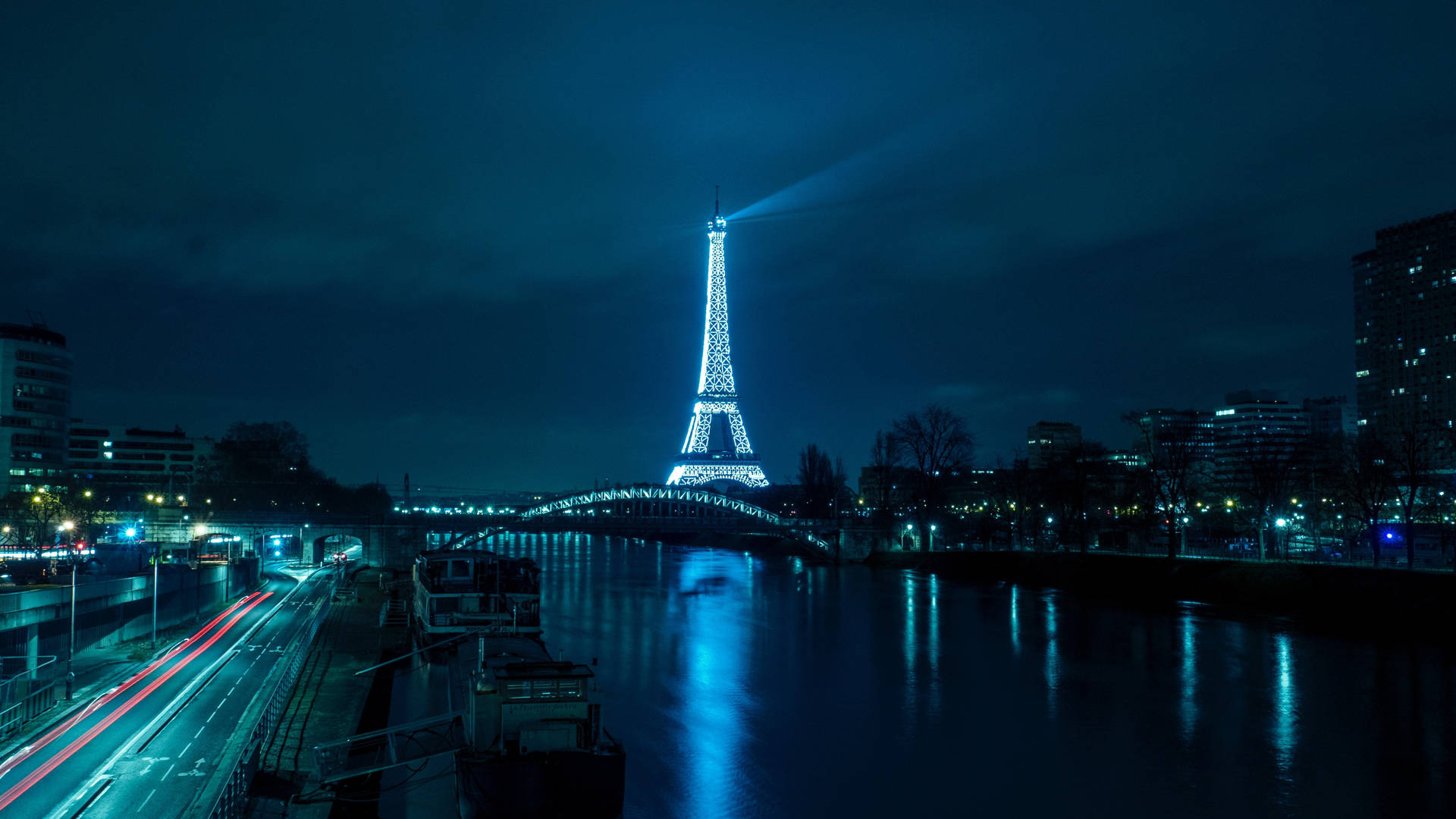Blue Eiffel Tower Paris France