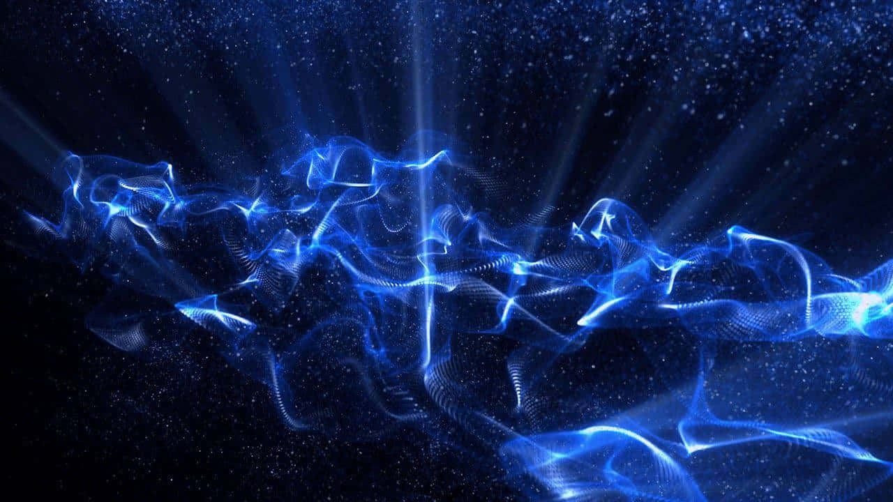 Blue Electric Energy Waves Wallpaper