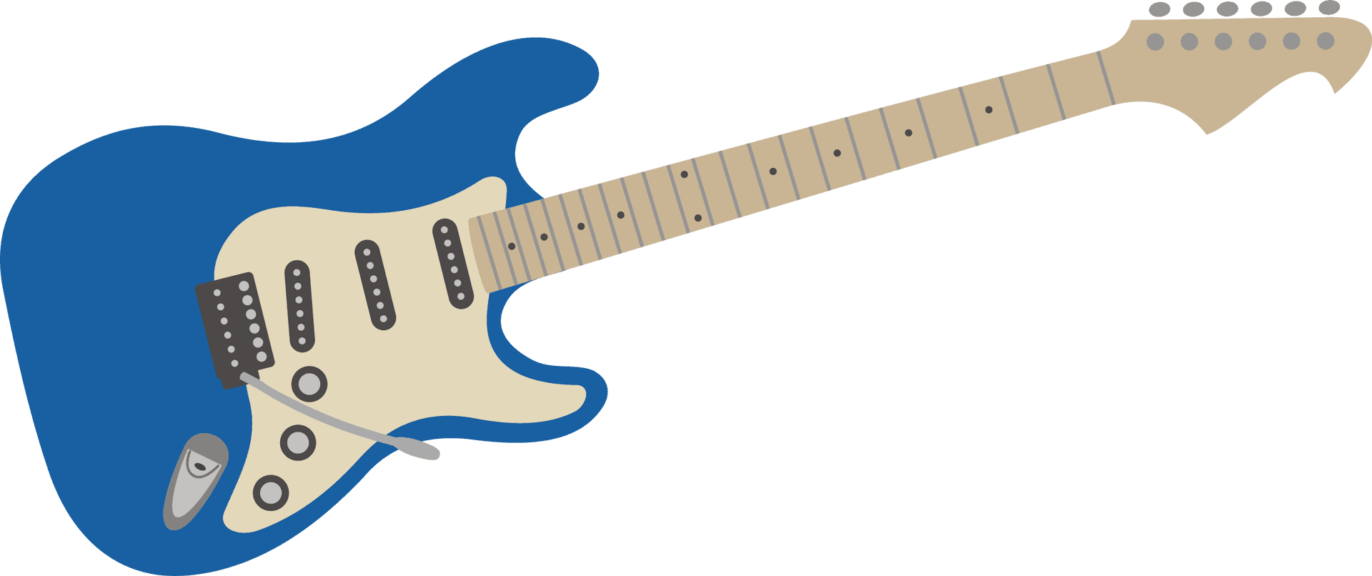 Blue Electric Guitar Illustration PNG