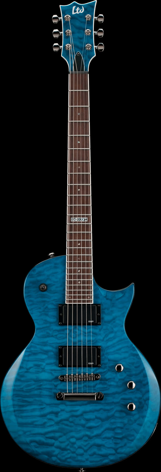 Blue Electric Guitar Quilted Top PNG