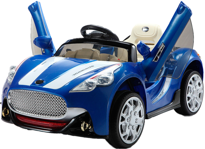 Download Blue Electric Toy Car With Open Doors | Wallpapers.com