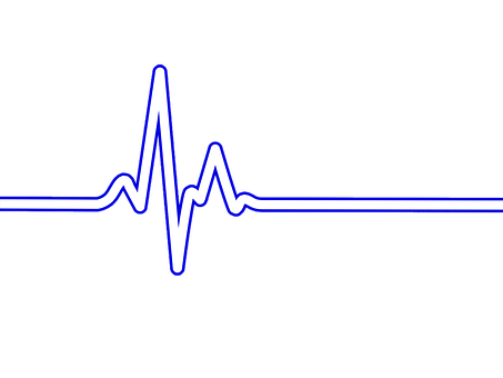 Blue Electrocardiogram Lineon Black Background PNG