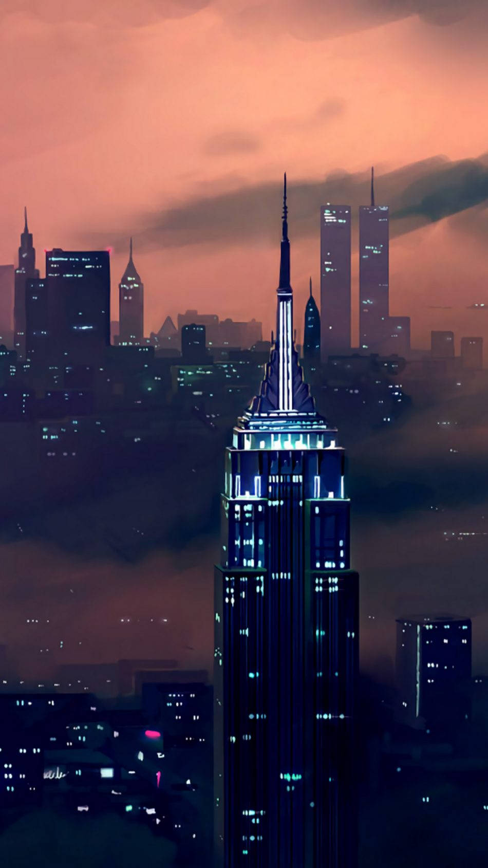 Blue Elegant Empire State Building Wallpaper