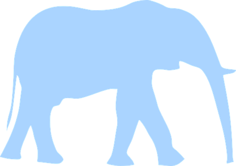 Blue Elephant Silhouette PNG