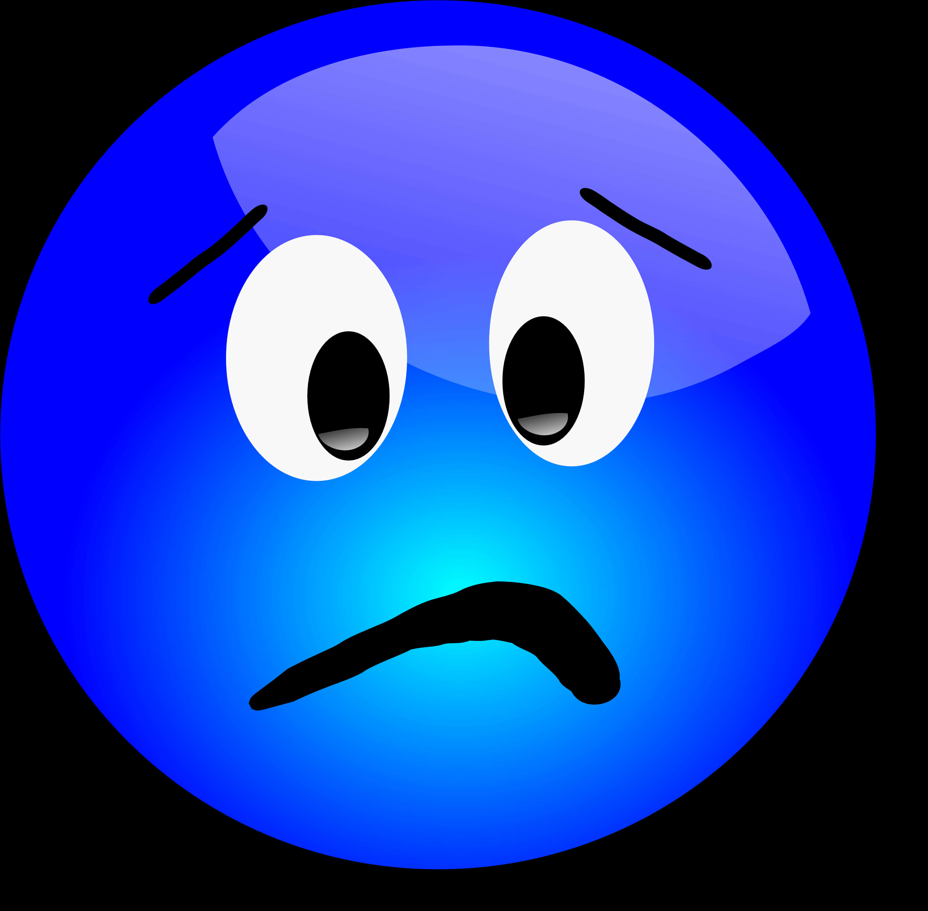 Blue Emoji Concerned Expression PNG