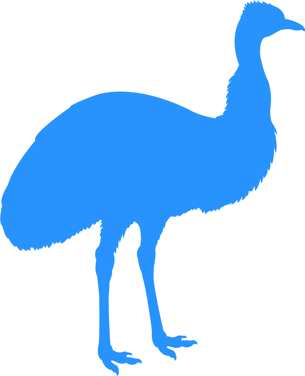 Blue Emu Silhouette Graphic PNG