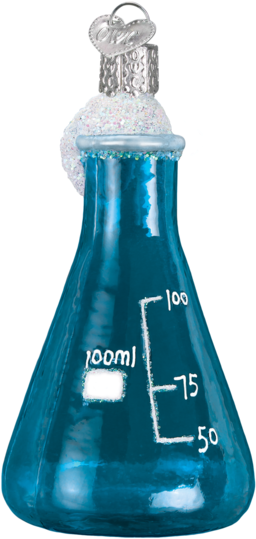 Blue Erlenmeyer Flask Ornament PNG