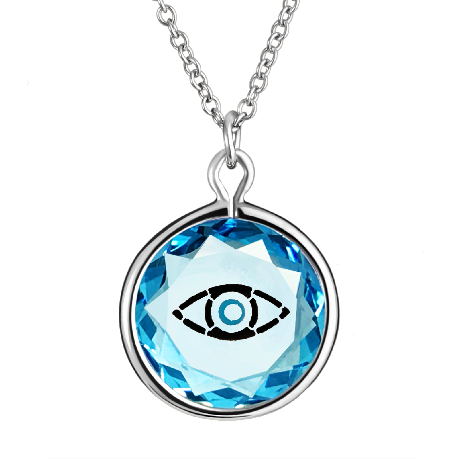 Blue Evil Eye Pendant Necklace PNG