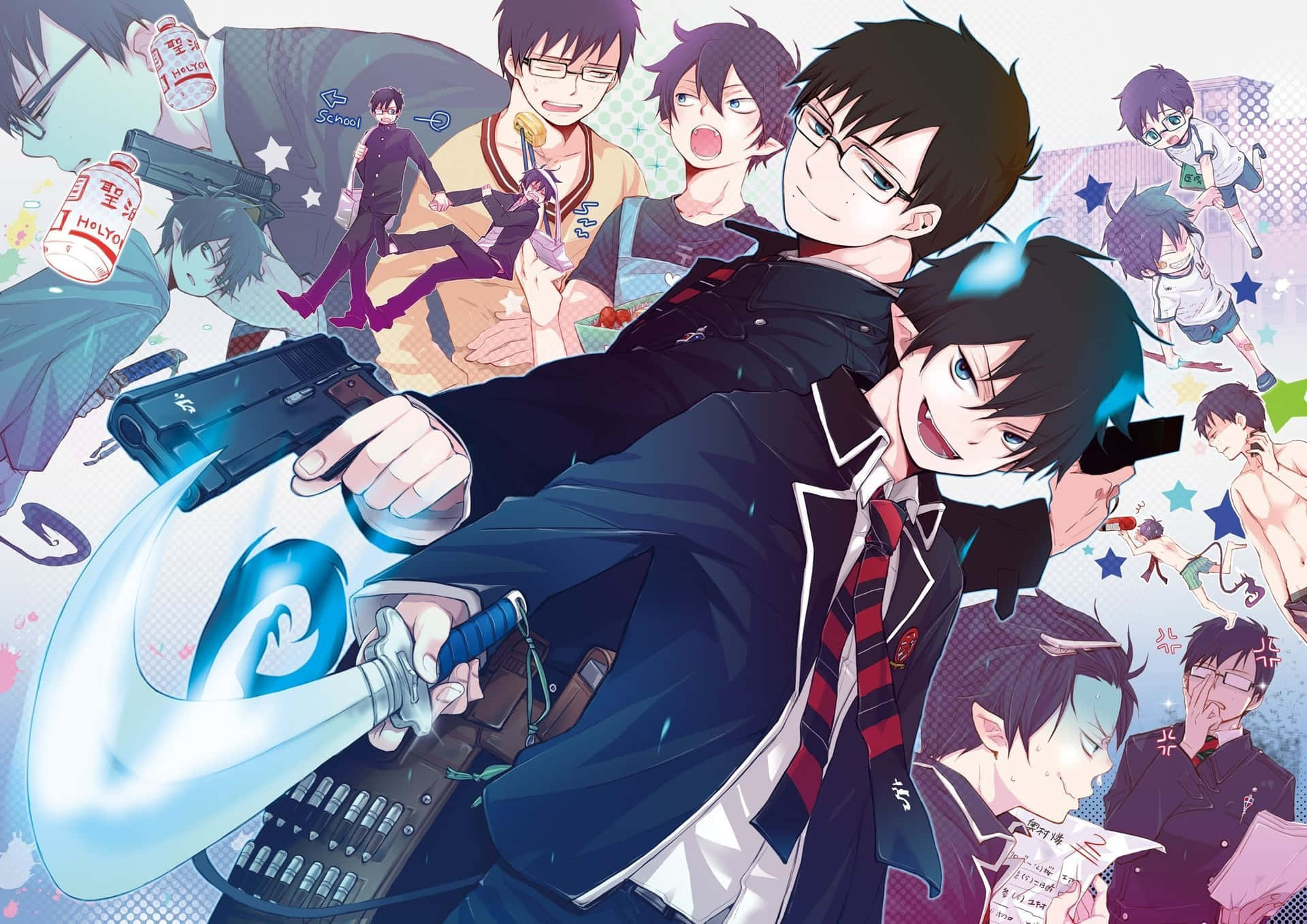 Join Rin Okumura and his friends as they journey to protect the human world from the supernatural in Blue Exorcist