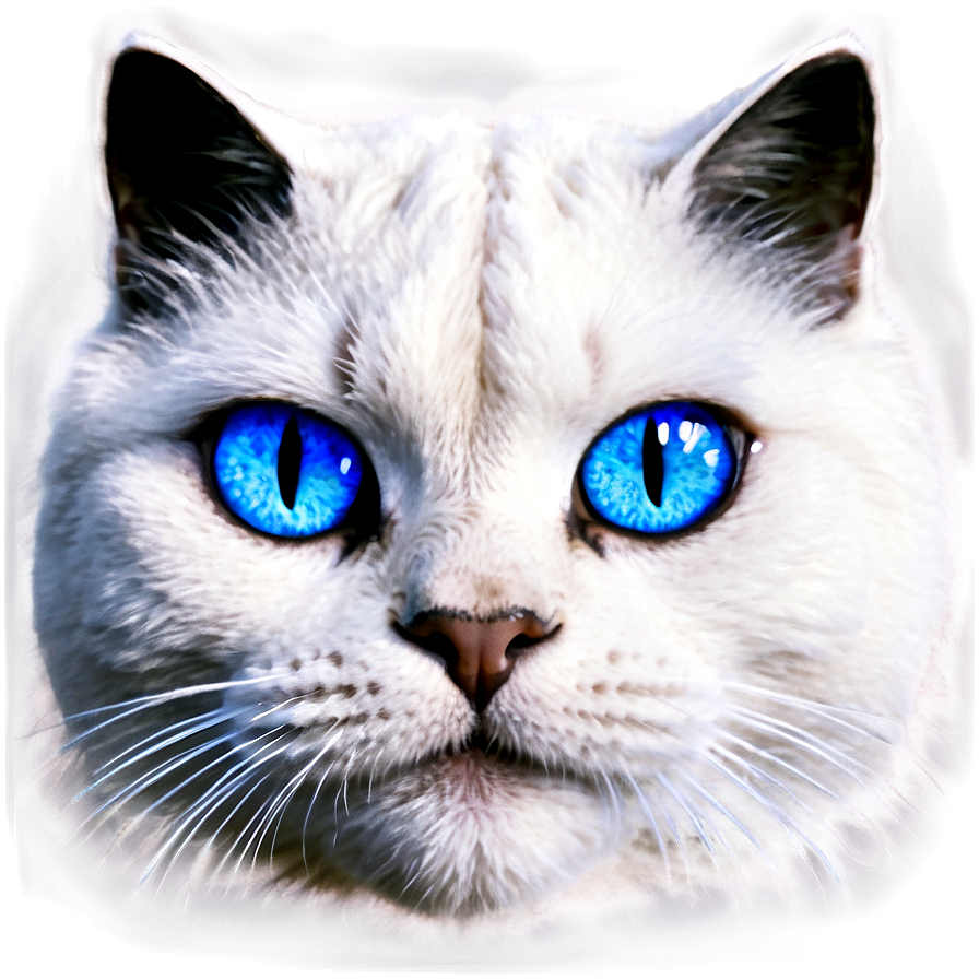 Blue Eyed Cat Head Portrait Png Tlu17 PNG