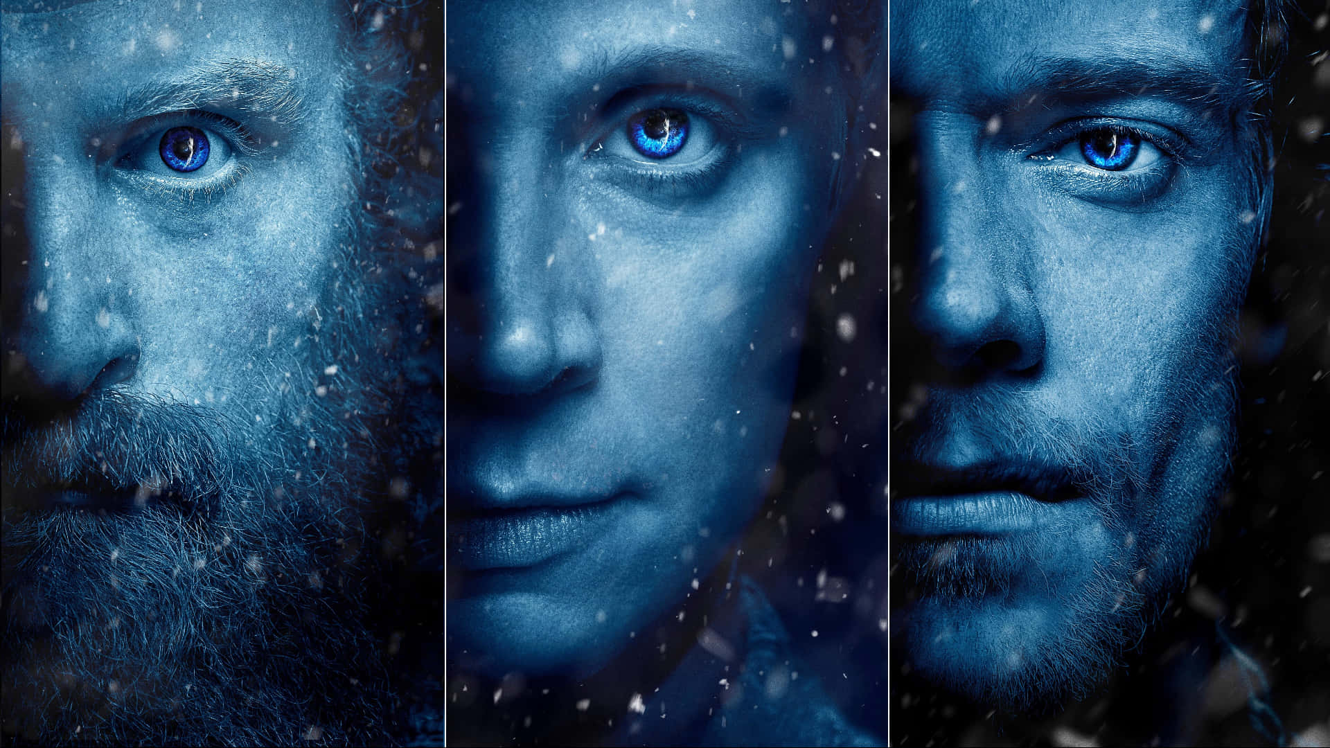 Blue Eyed Trio Fantasy Portraits Wallpaper