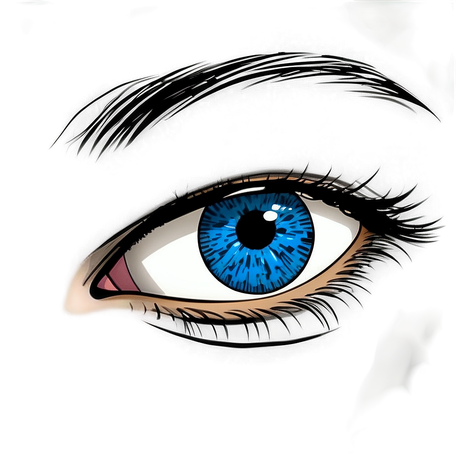 Blue Eyes Comic Style Png Sfe PNG