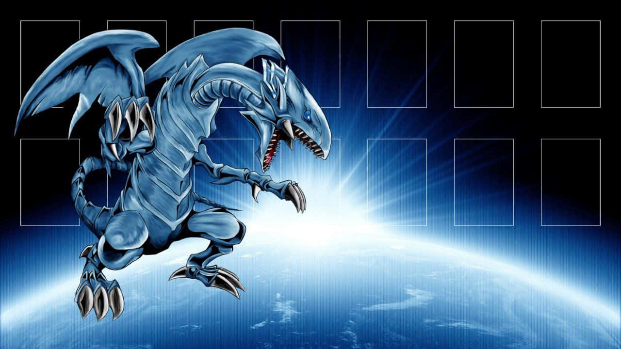 A Blue Dragon Flying Over The Earth Wallpaper