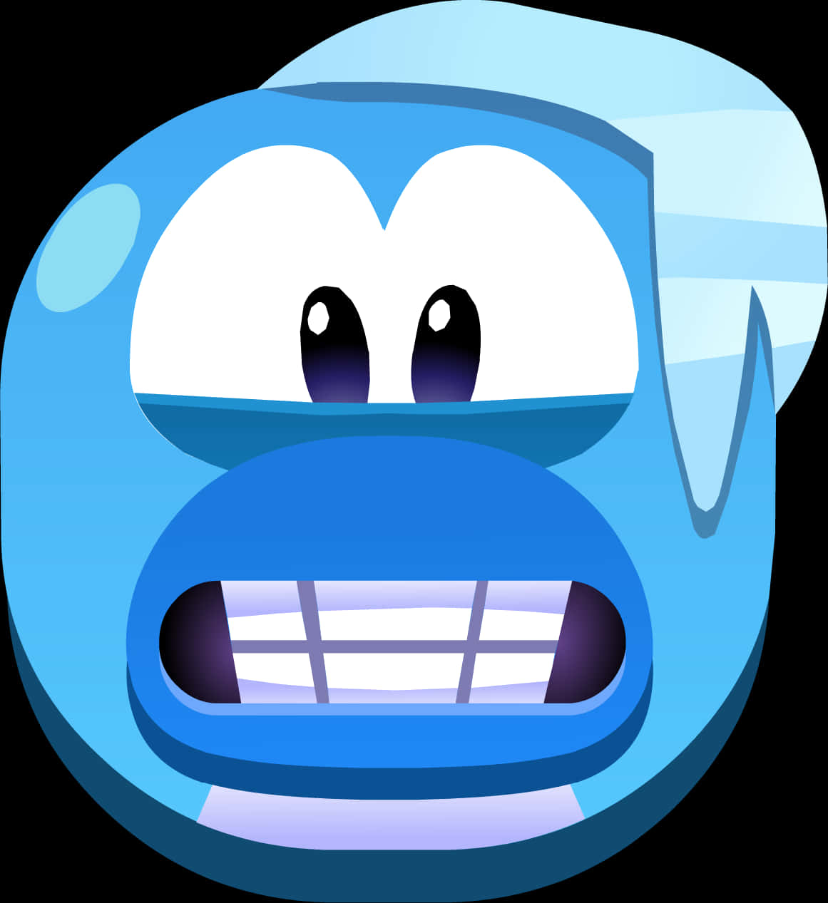 Blue Face Emoji Expression PNG