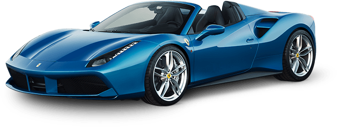 Blue Ferrari Convertible Sports Car PNG