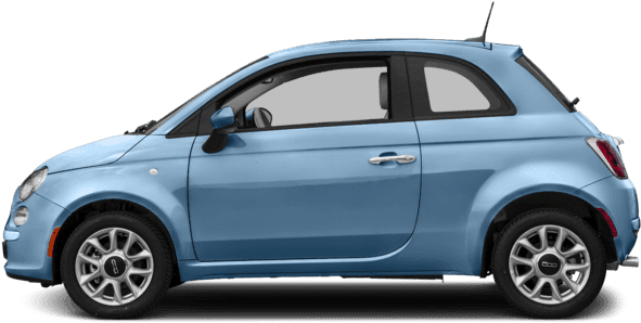 Blue Fiat500 Side View PNG