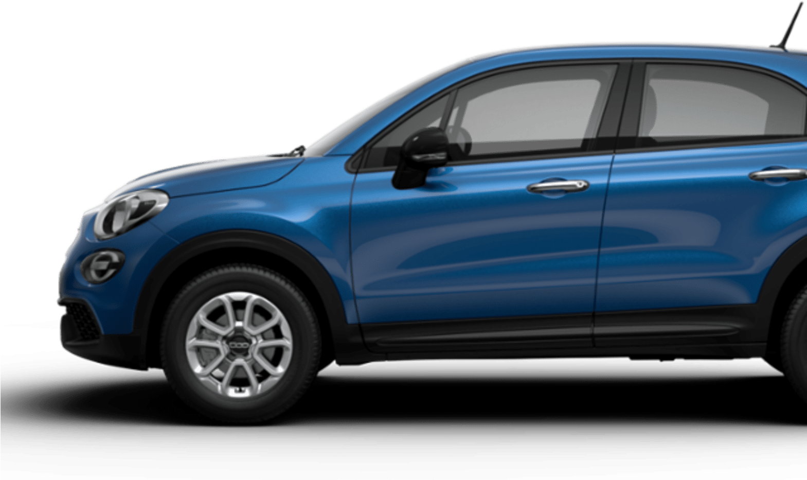 Blue Fiat500 X Side View PNG