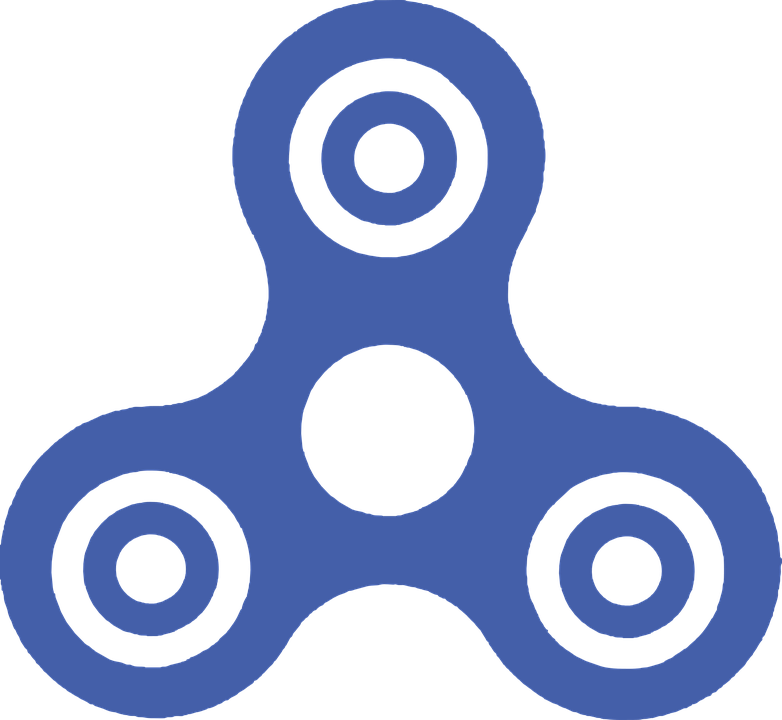 Blue Fidget Spinner Graphic PNG