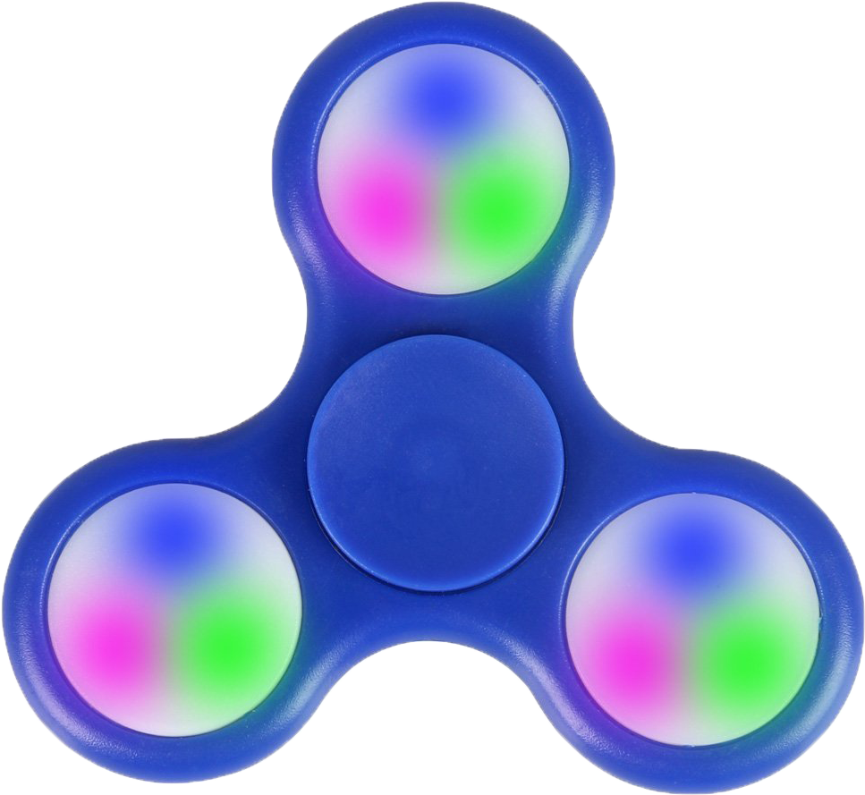 Blue Fidget Spinnerwith Colorful Center PNG