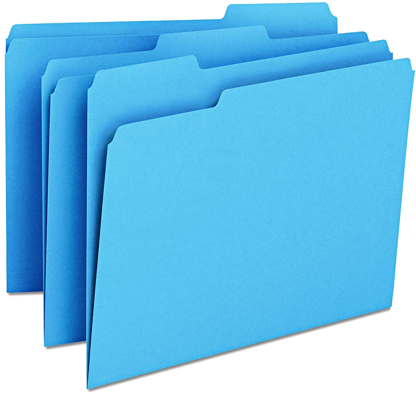 Blue File Folders Stacked PNG