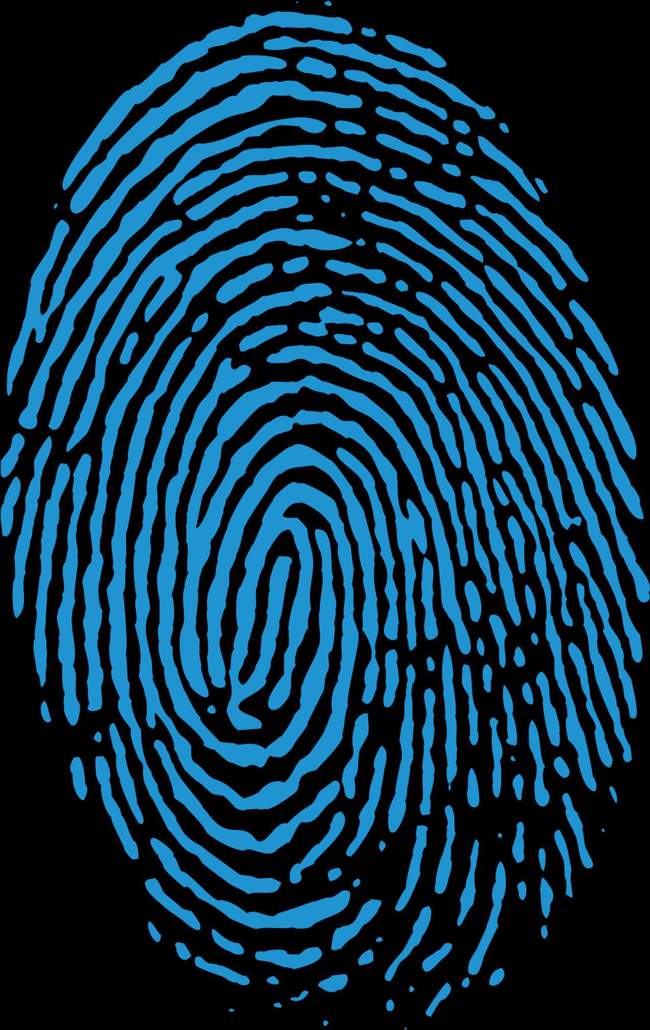 Blue Fingerprint Illustration PNG
