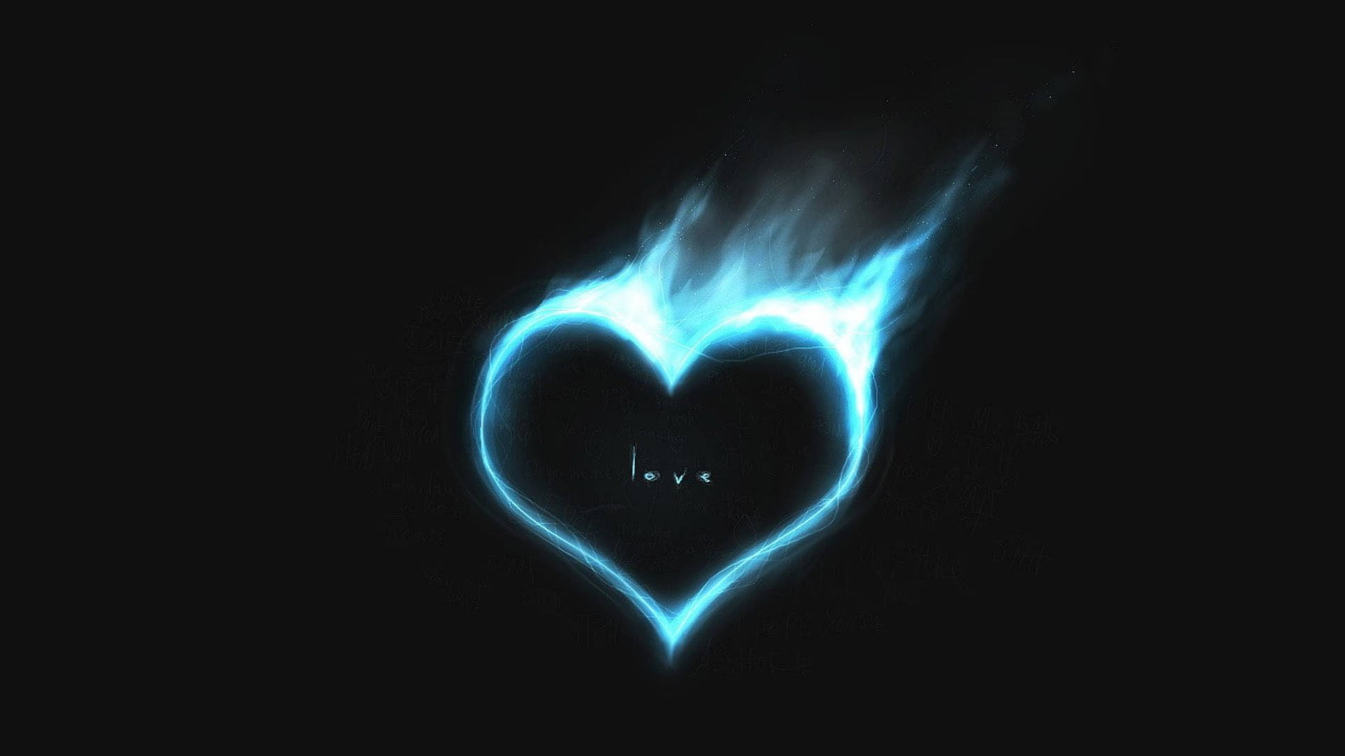 Blue Fire Heart Picture