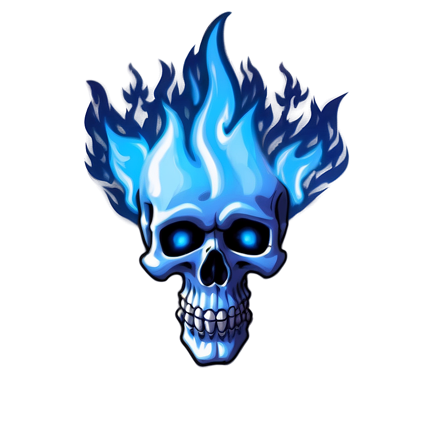 Blue Fire Skull Png Vtv PNG