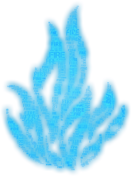 Blue Fire Text Overlay Graphic PNG