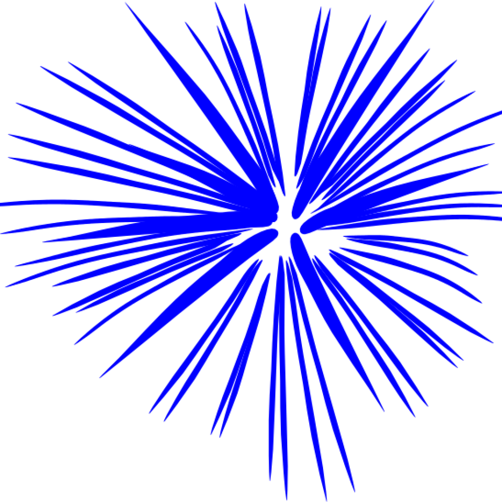 Blue Firework Burst Clipart PNG