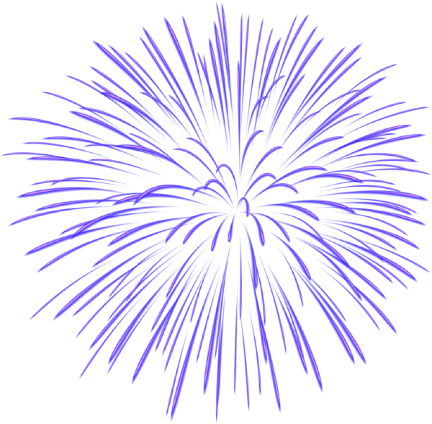 Blue Firework Explosion Graphic PNG