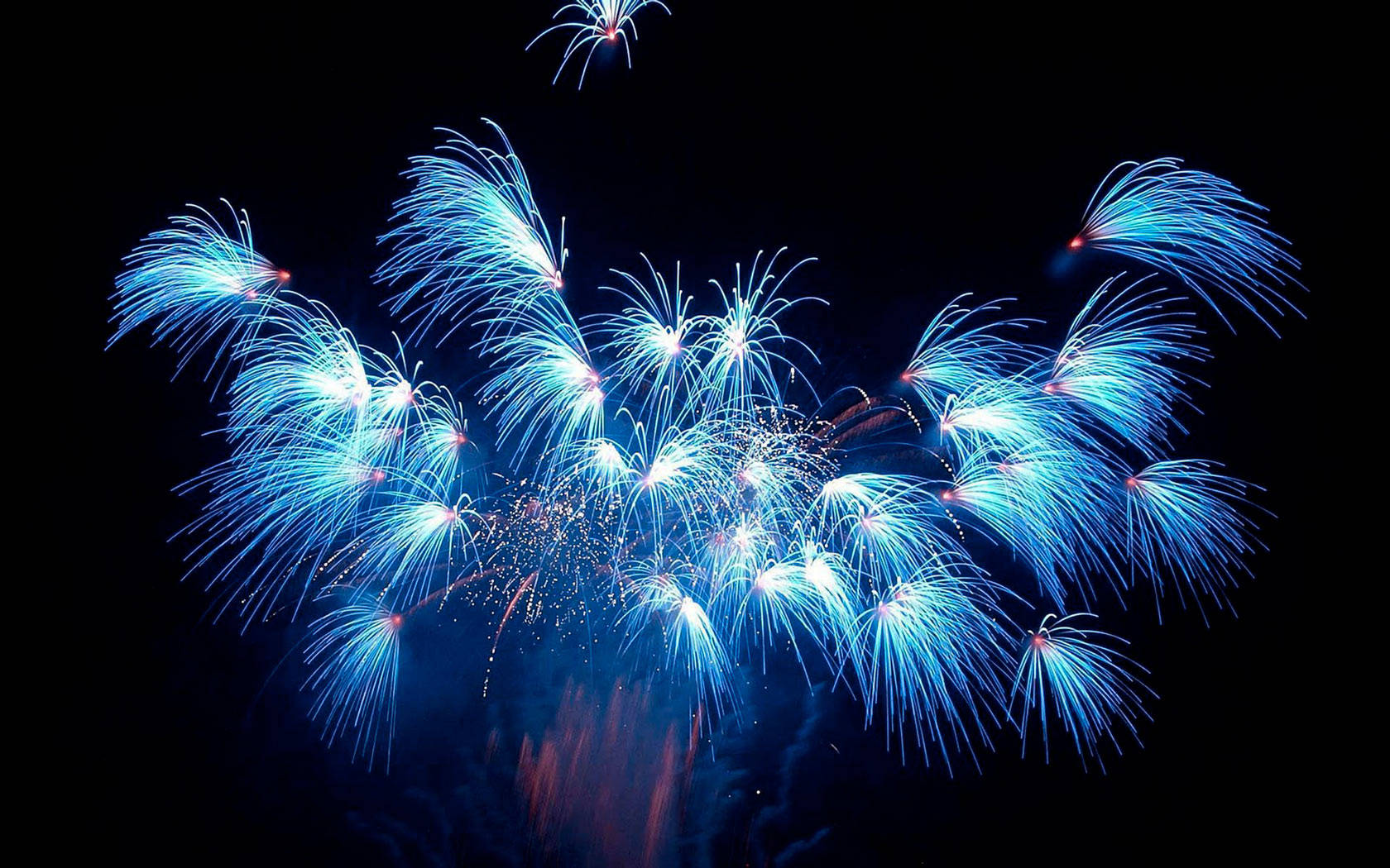 Fuegosartificiales Azules De Año Nuevo Fondo de pantalla