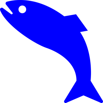 Blue Fish Icon Graphic PNG