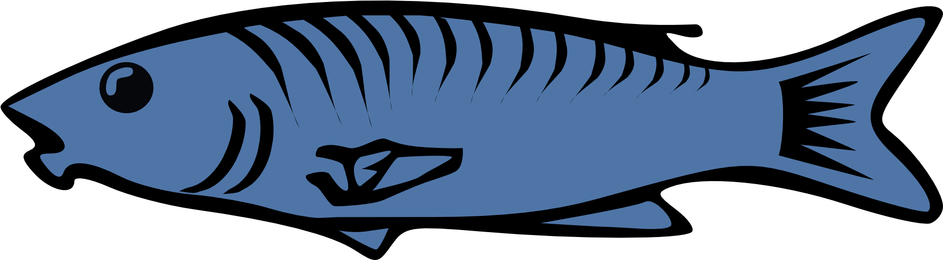 Blue Fish Illustration PNG