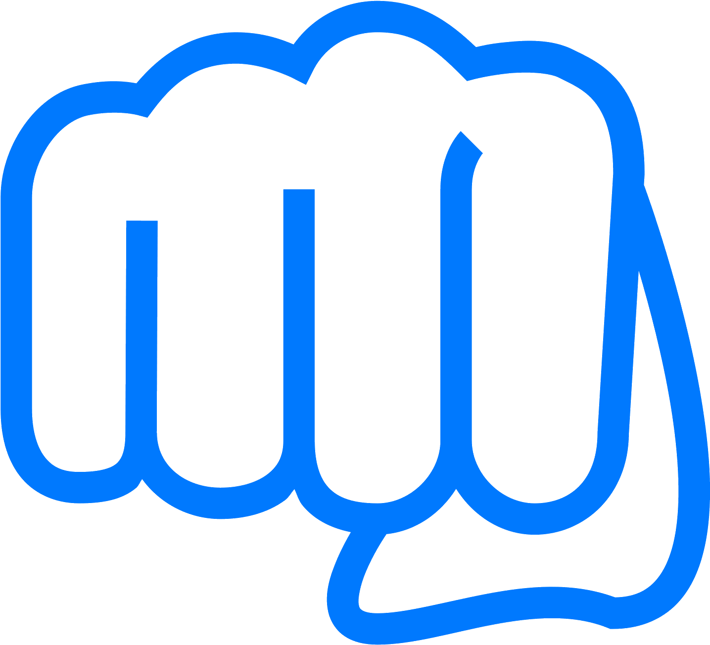 Blue Fist Icon PNG