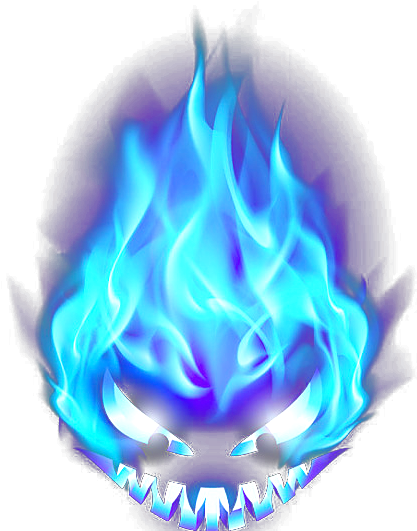 Blue Flame Monster Illustration PNG