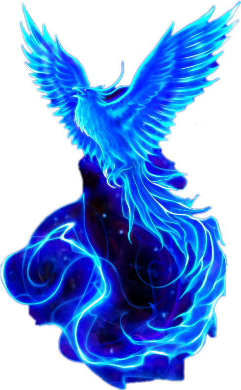 Blue Flame Phoenix Art PNG