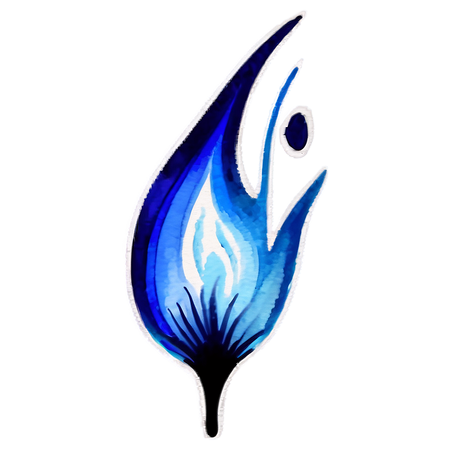 Blue Flame Watercolor Png Kdk PNG