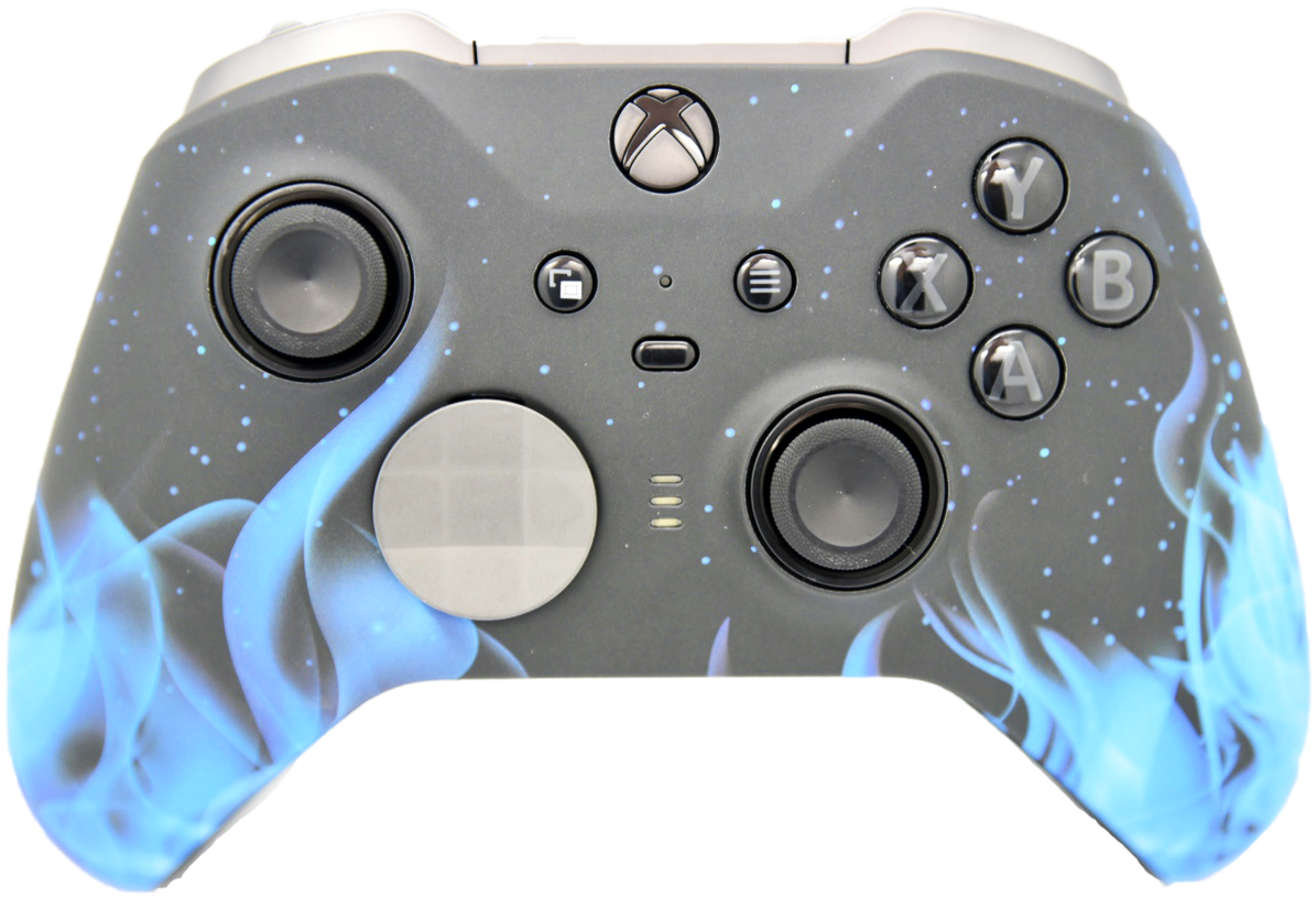 Download Blue Flame Xbox Controller Design | Wallpapers.com